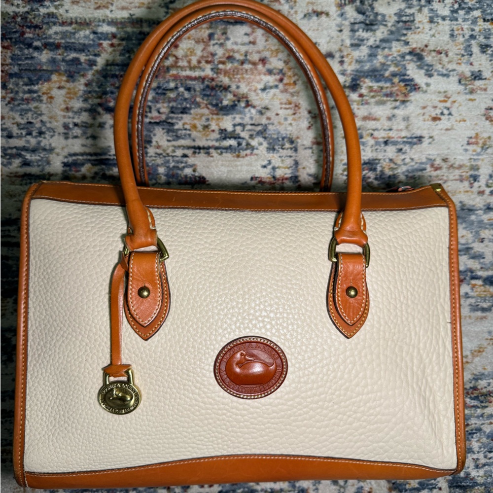 Dooney & Bourke Cream and Tan Satchel